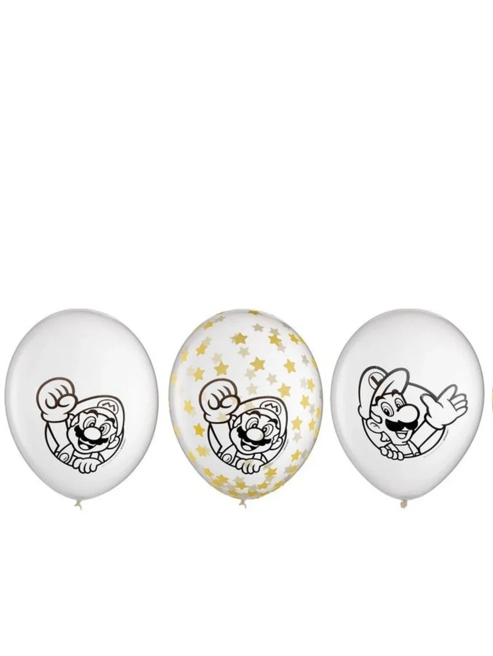 Nintendo Super Mario Confetti Latex Balloons - 6 Pack